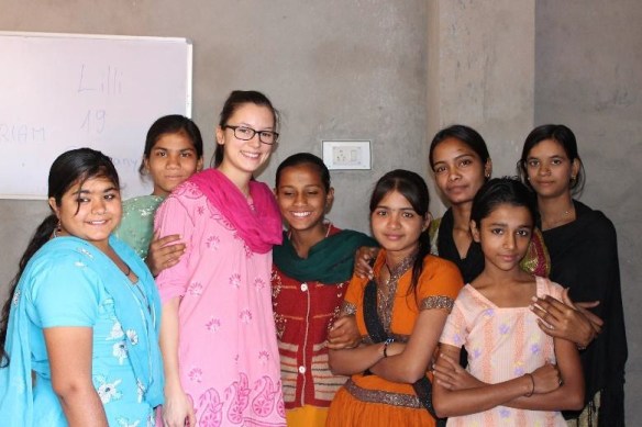 Ein paar meiner Schülerinnen an meinem ersten Unterrichtstag